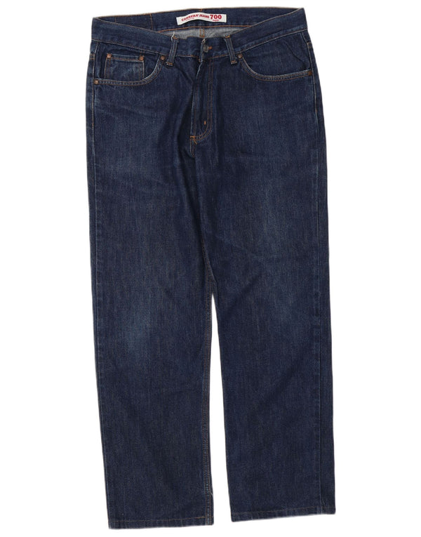 Carrera Mens 700 Regular Fit Straight Jeans W34 L29 Azul Algodão