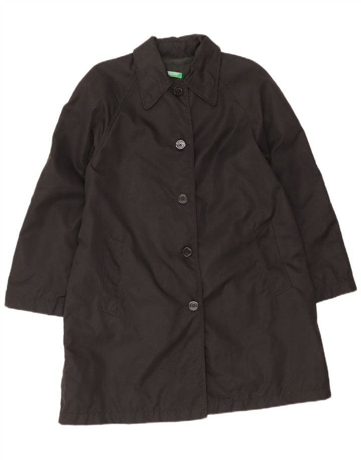 Sobretudo oversized feminino Benetton UK 10 pequeno poliamida preta