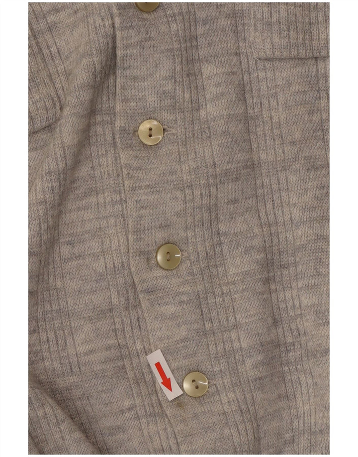 Suéter Cardigan Feminino Vintage UK 14 Cinza Médio