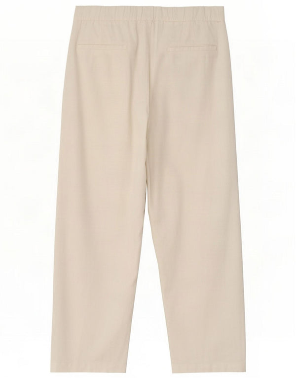 Zara Calça feminina folgada cortada XS W25 L25 algodão off white