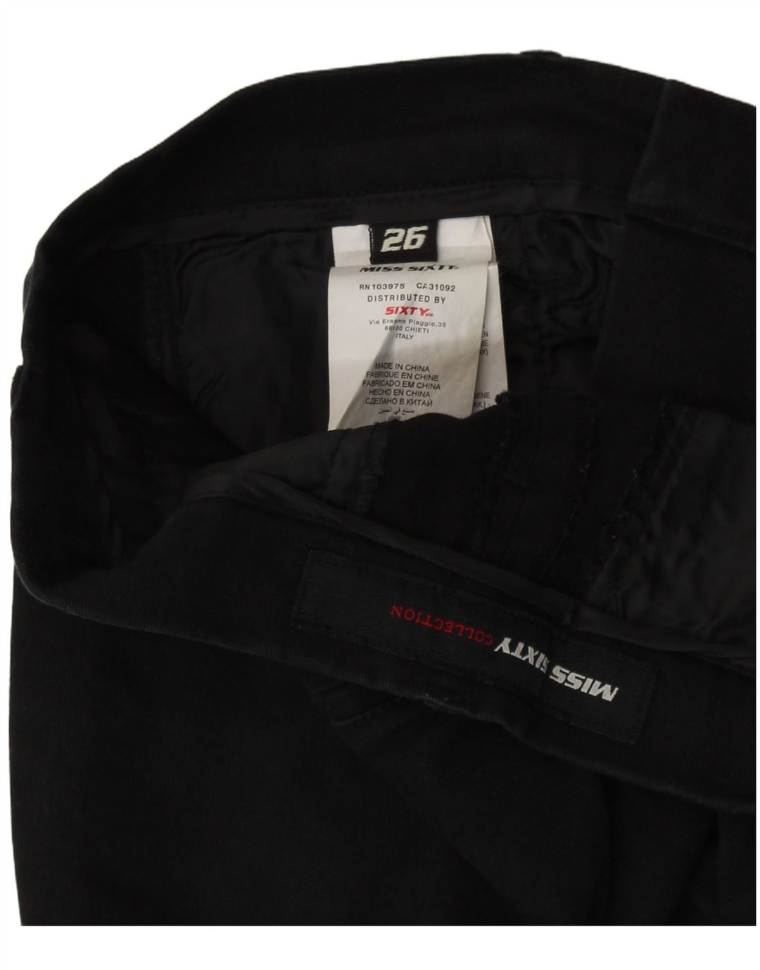 MISS SIXTY Calça Chino Feminina Skinny W26 L28 Algodão Preto