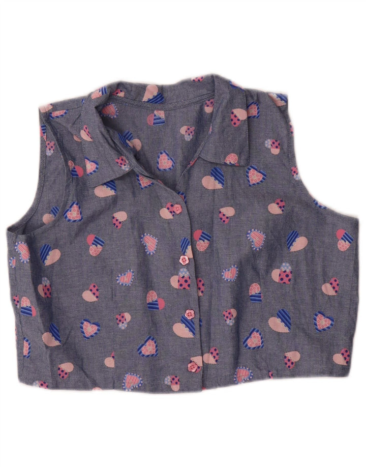 Conjunto de saia feminina vintage de 2 peças médio W32 azul geométrico