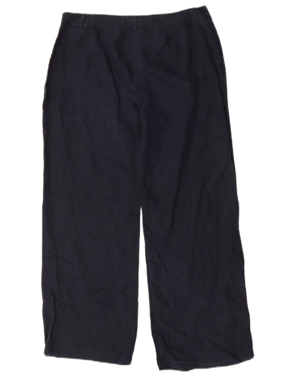 Calça casual feminina Marks & Spencer Reino Unido 12 médio W32 L28 azul marinho