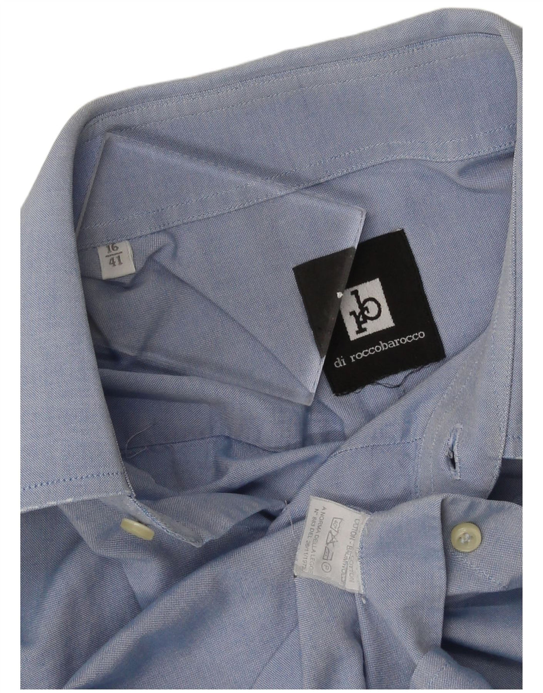 Camisa masculina Roccobarocco tamanho 41 16 grande algodão azul