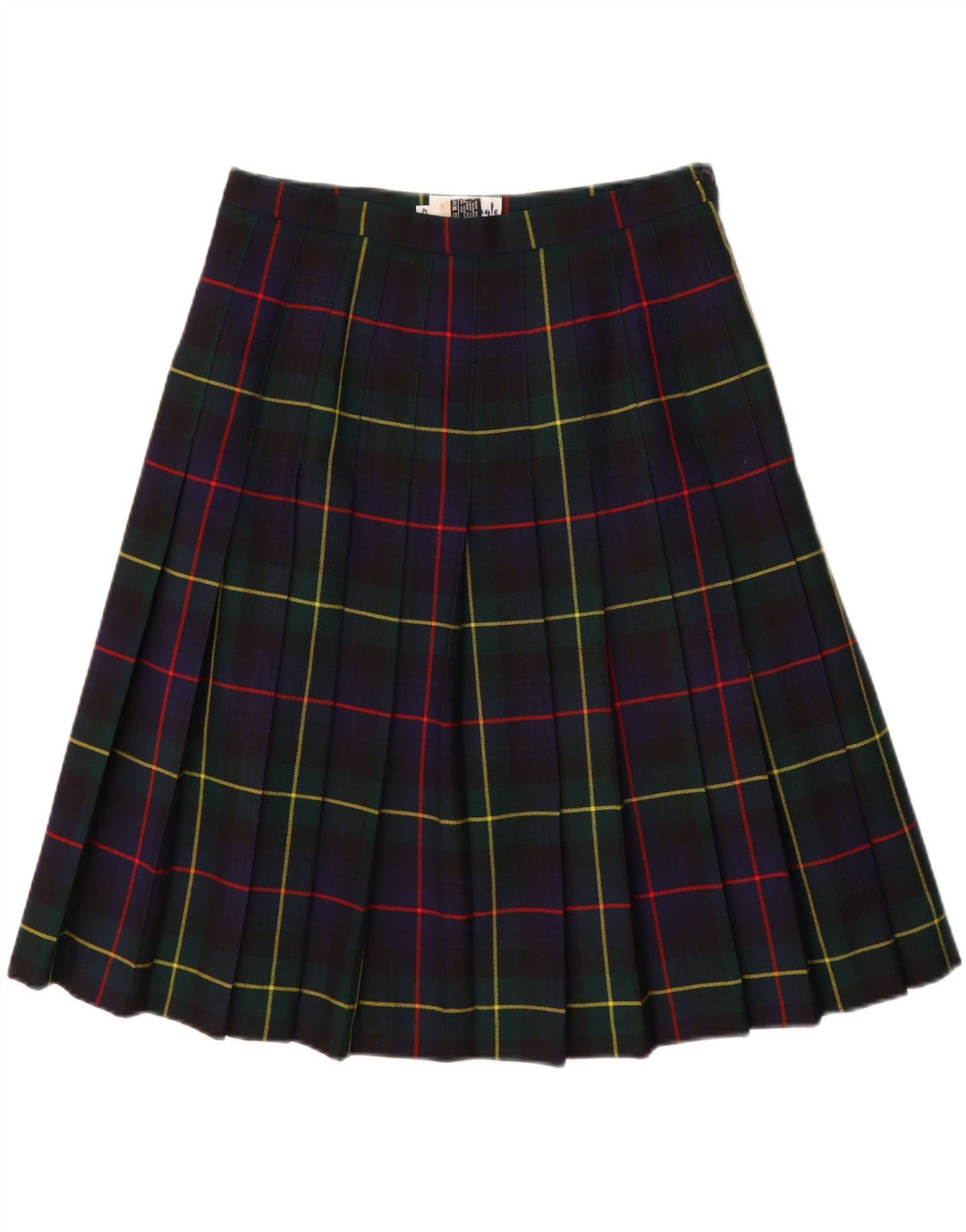 Saia feminina Pringle faca plissada UE 42 grande W30 xadrez azul marinho