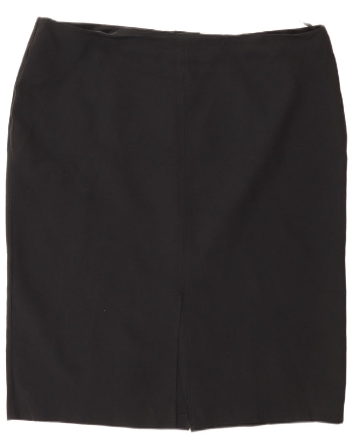 Saia lápis feminina Marks & Spencer Reino Unido 20 2XL W40 poliéster preto