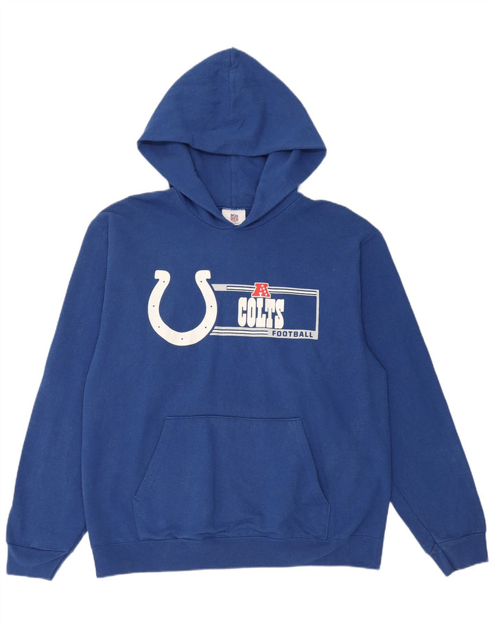 Jumper com capuz gráfico masculino da NFL grande algodão azul
