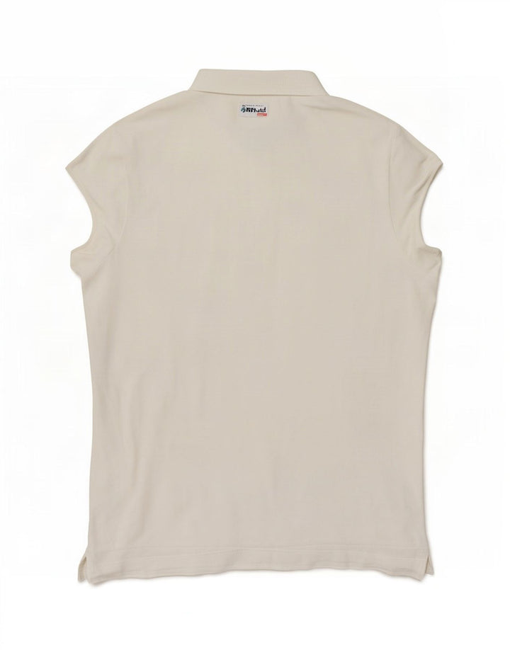 Camisa polo feminina Puma UK 12 médio branco