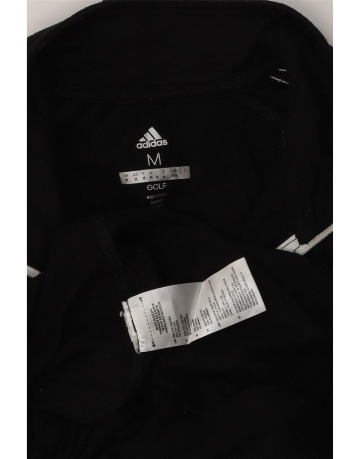 Adidas Mens Zip Neck Pullover Treino Top Médio Poliéster Preto