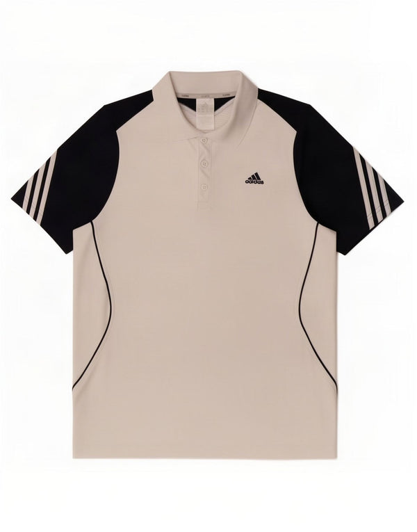 Adidas Mens Clima 365 Polo Shirt Médio Branco Colourblock Poliéster