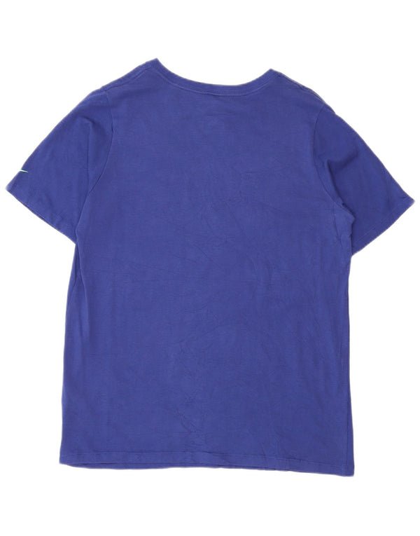 Nike Womens Athletic Cut Graphic T-Shirt Top UK 18 XL Blue Cotton