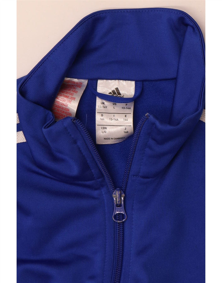 Casaco de treino Adidas Boys 13-14 anos azul poliéster