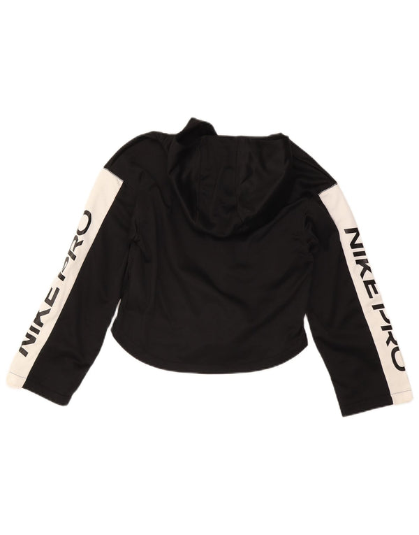 Jumper com capuz Nike Girls Graphic Crop 12-13 anos grande bloco colorido preto