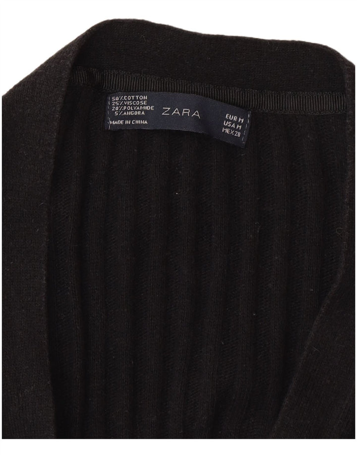 Suéter cardigã feminino Zara Reino Unido 12 médio preto