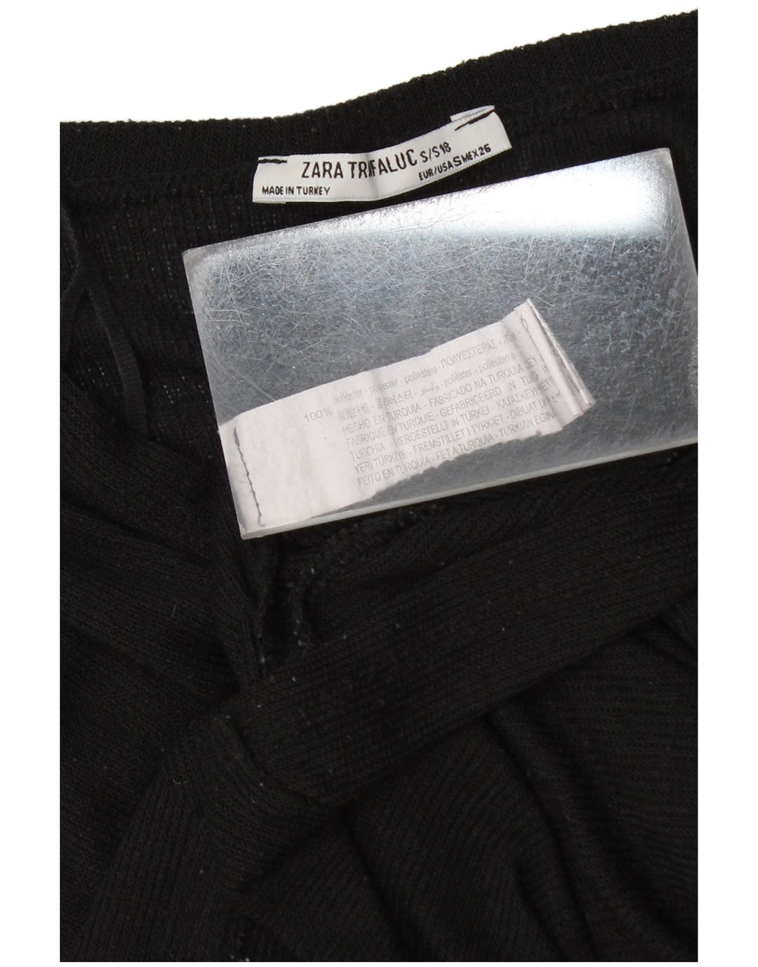 Blusa feminina Zara Top UK 10 pequeno poliéster preto