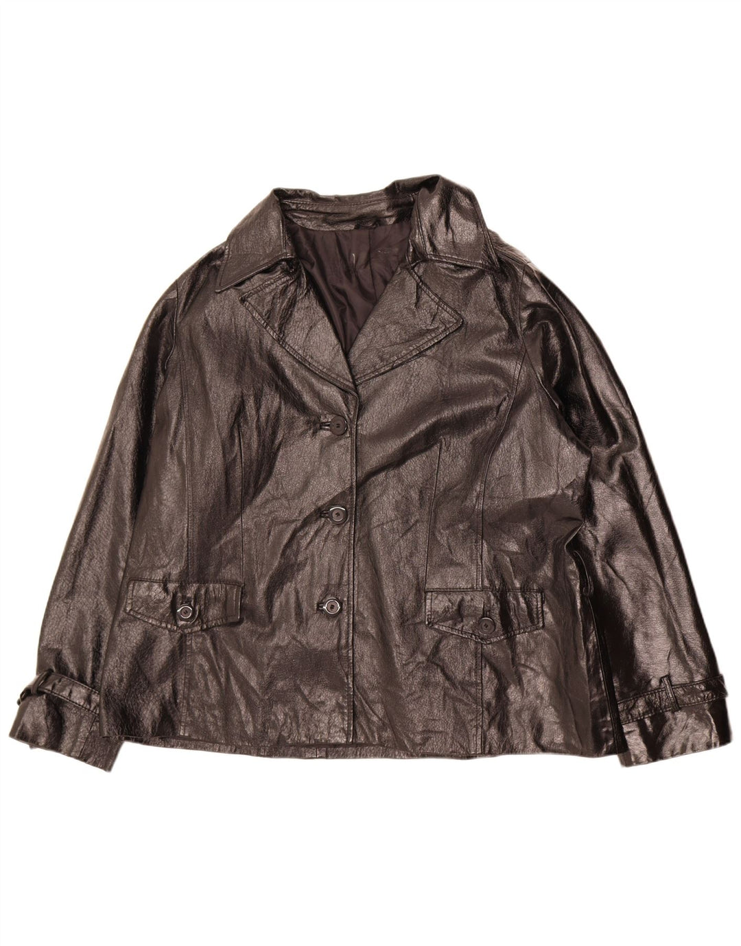 Jaqueta blazer militar vintage feminina com 3 botões Reino Unido 20 2XL preta