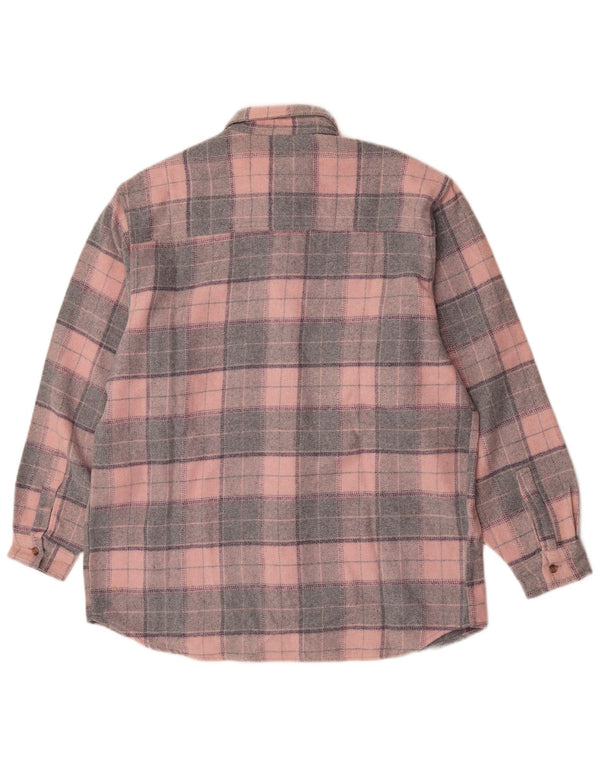 Camisa masculina de flanela Invicta grande poliéster xadrez rosa
