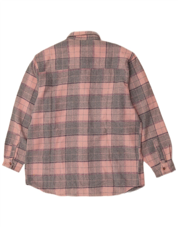 Camisa masculina de flanela Invicta grande poliéster xadrez rosa