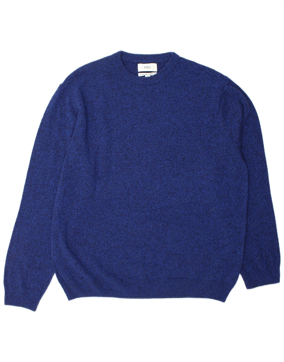 Suéter masculino Marks & Spencer com gola redonda 2XL lã azul