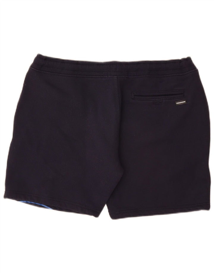Chiemsee Shorts esportivos masculinos gráficos grandes de algodão azul marinho