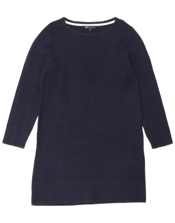 Vestido jumper feminino de manga comprida Crew Clothing Reino Unido 16 grande azul marinho