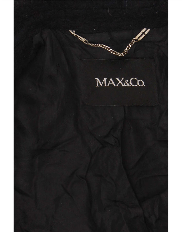 Casaco feminino Pea Coat UK 10 pequeno azul marinho Max & Co.