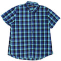 Camisa masculina de manga curta Angelo Litrico tamanho 45/46 2XL azul guingão