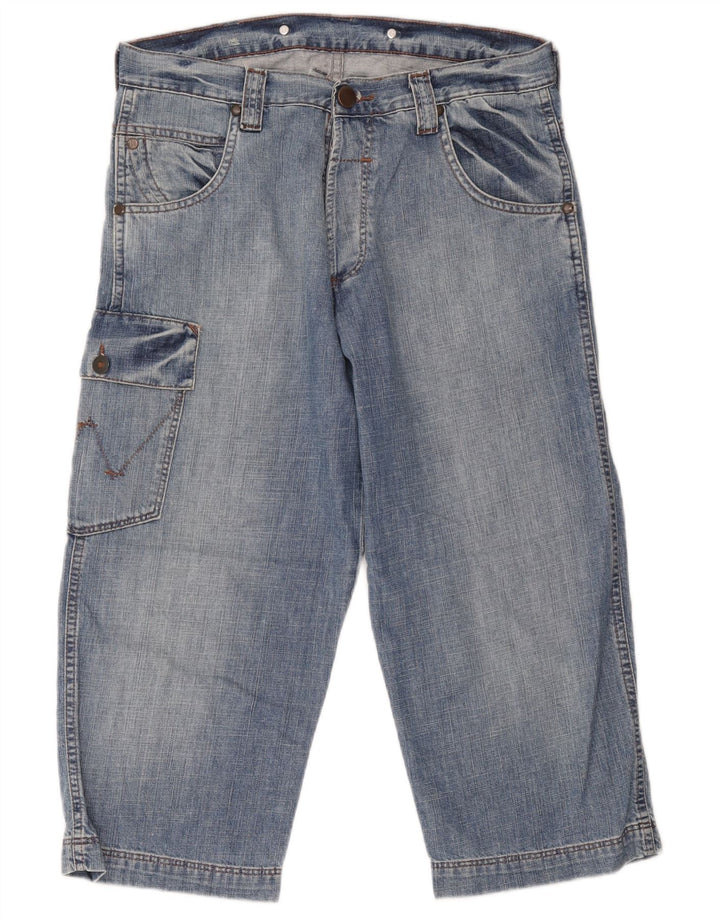 Wrangler Mens Denim Cargo Shorts W30 Algodão Azul Médio
