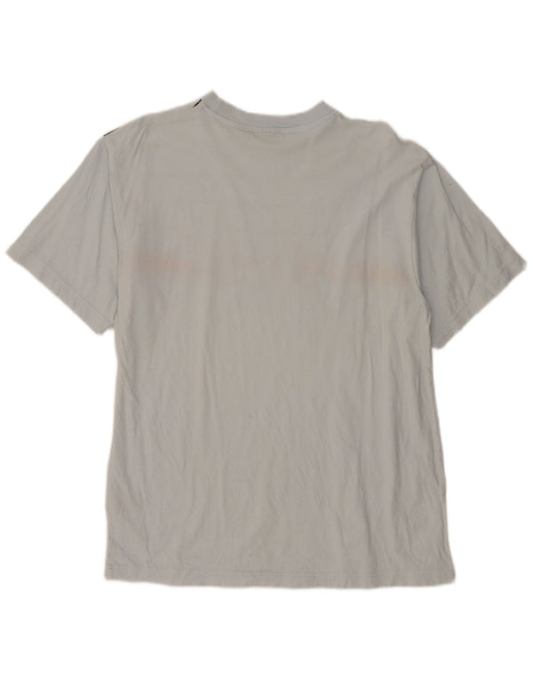 Fila Mens Graphic T-Shirt Top Grande Algodão Listrado Cinza