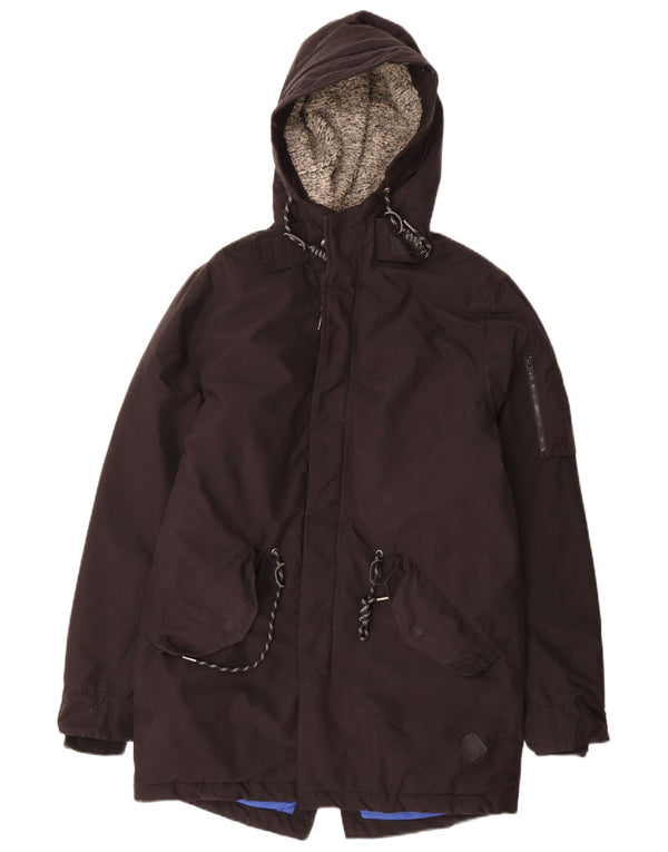 Jaqueta parka masculina com capuz Jack & Jones Reino Unido 34 XS poliéster preto