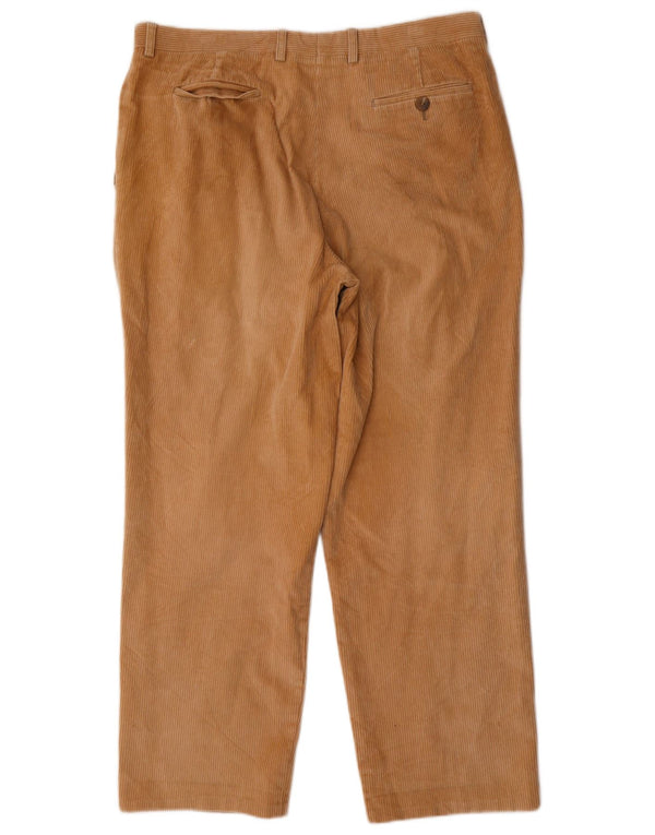 Calça masculina Lacoste Pegged Corduroy tamanho 48 XL W38 L30 algodão bege