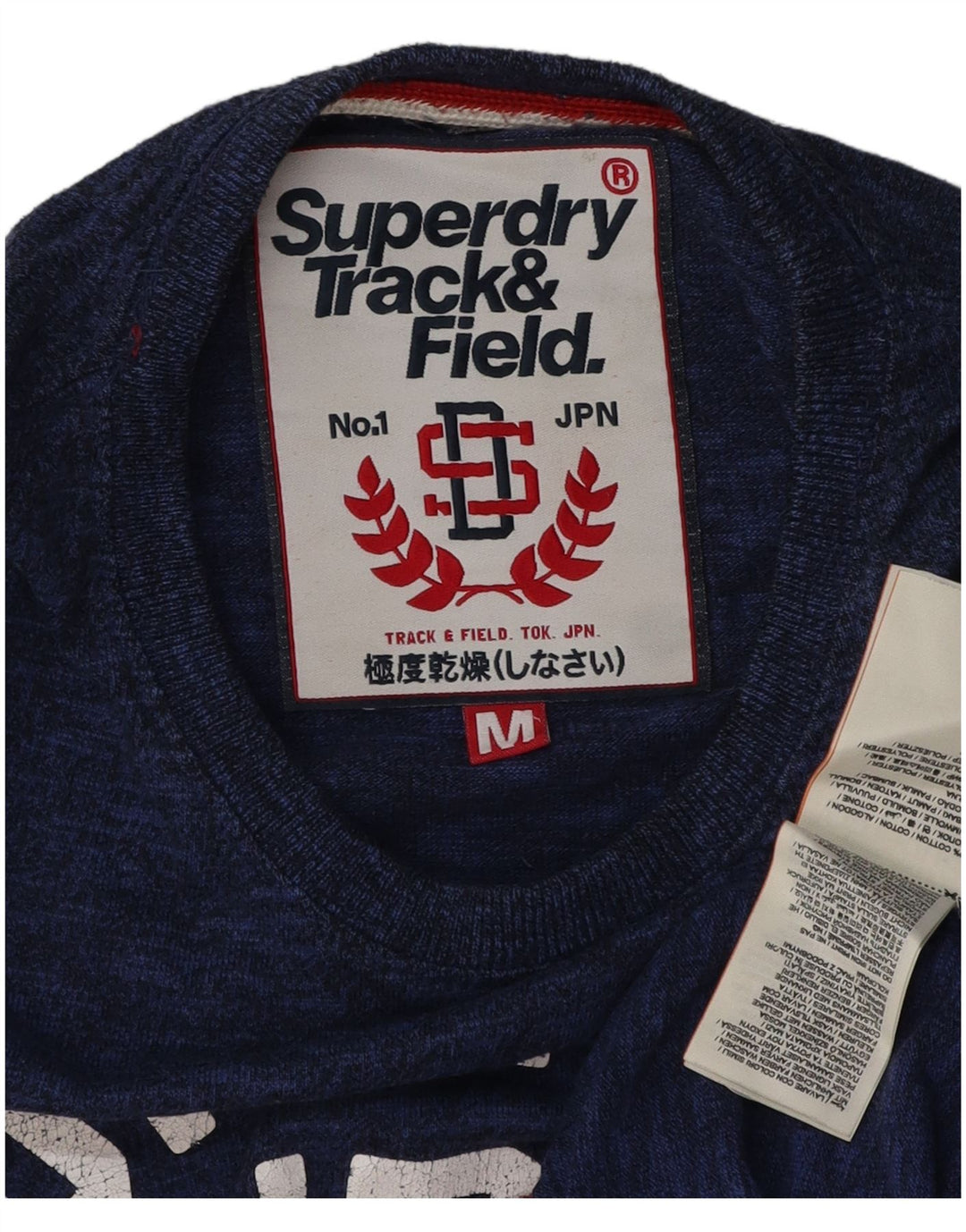 Camiseta masculina gráfica SUPERDRY Top médio algodão azul