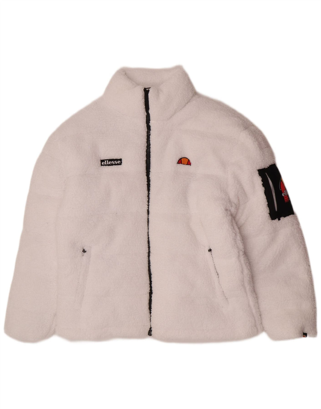 Jaqueta acolchoada de lã feminina Ellesse UK 14 esportes grandes de poliéster branco