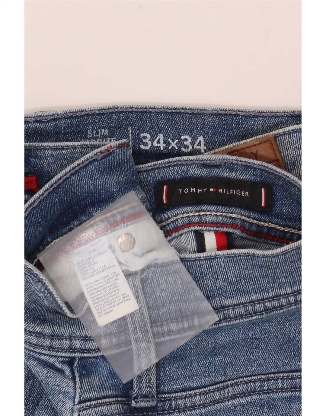 Tommy Hilfiger Masculino Thavar Slim Jeans W34 L34 Azul Algodão