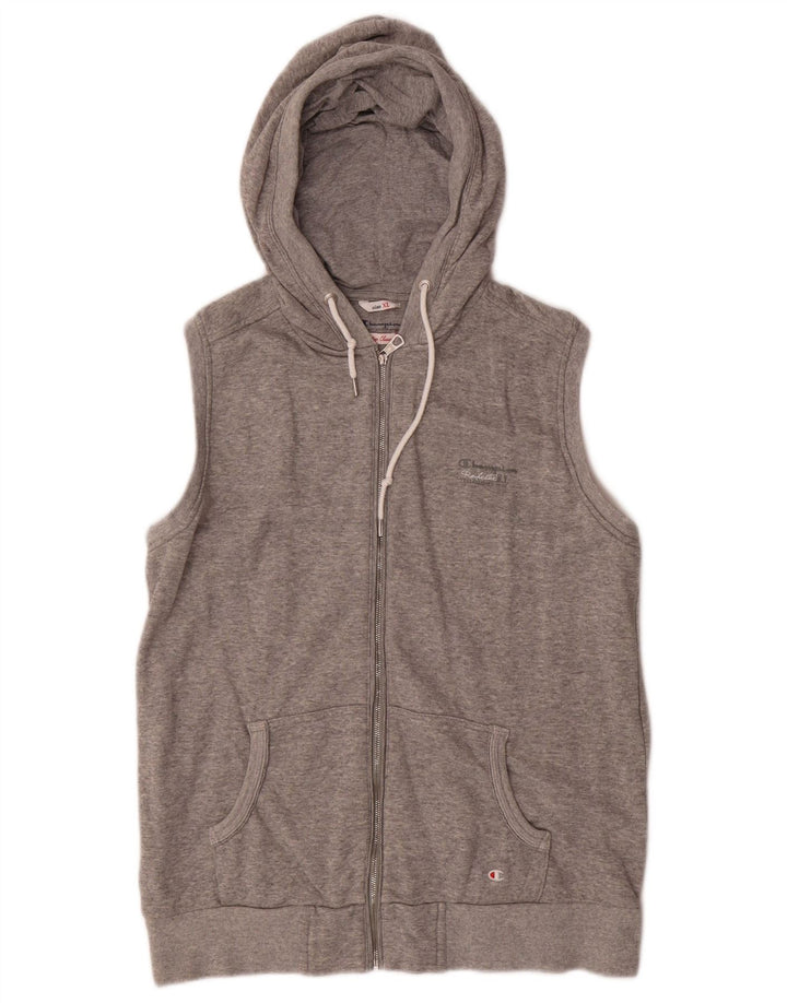 Suéter feminino CHAMPION Heritage Classics com capuz e zíper Reino Unido 18 XL cinza