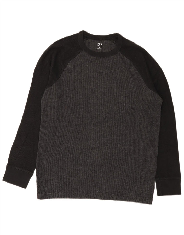 Moletom masculino Gap Jumper cinza médio algodão colorblock