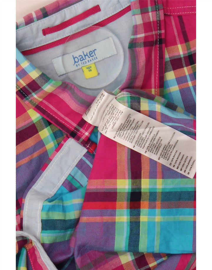 Camisa de flanela masculina TED BAKER 9-10 anos algodão xadrez multicolorido