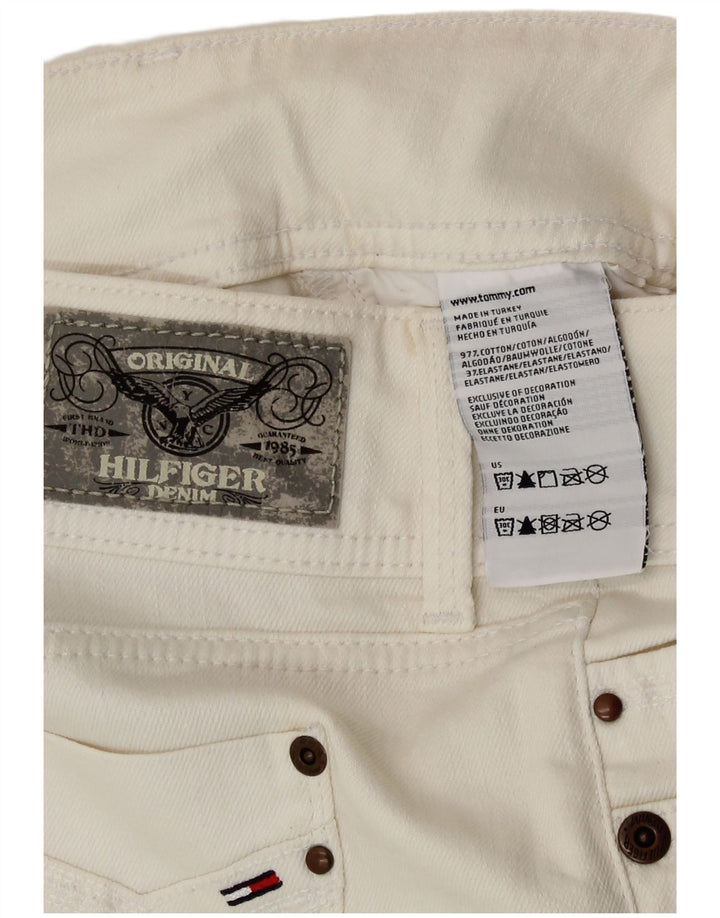 Saia jeans feminina Tommy Hilfiger W28 médio algodão branco