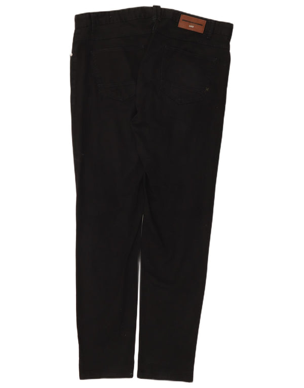 Zara Calça masculina slim casual EU 46 XL W36 L31 algodão preto