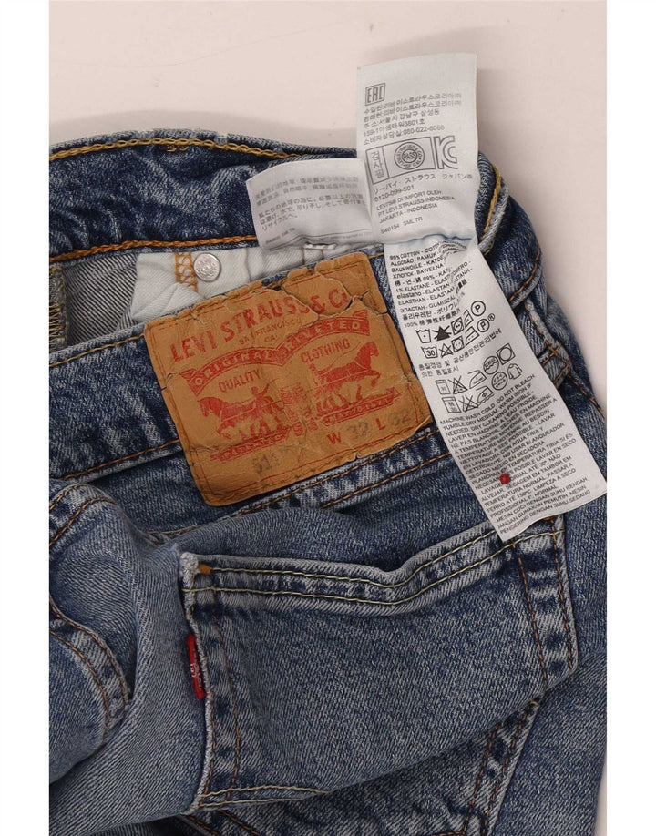 Levi's Masculino 511 Slim Jeans W32 L32 Azul Algodão