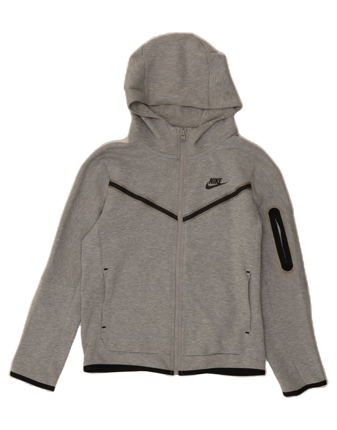 NIKE Boys Zip Hoodie Sweater 12-13 Years Large Grey Cotton Vintage Nike and Second-Hand Nike from Messina Hembry 
