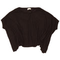 Blusa feminina Zara Batwing oversized Top UK 10 pequeno poliéster preto