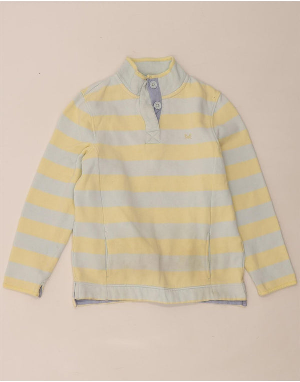 Crew Clothing moletom feminino Jumper UK 8 pequeno listrado amarelo
