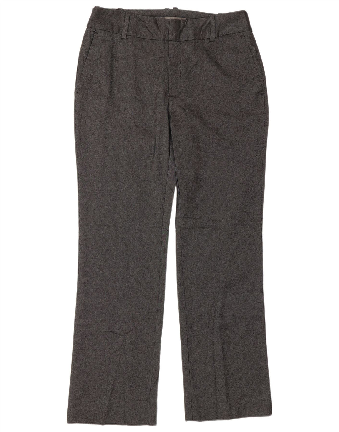 Calça feminina Zara de terno reto UE 38 pequena W28 L30 cinza poliéster