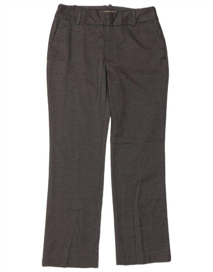 Calça feminina Zara de terno reto UE 38 pequena W28 L30 cinza poliéster