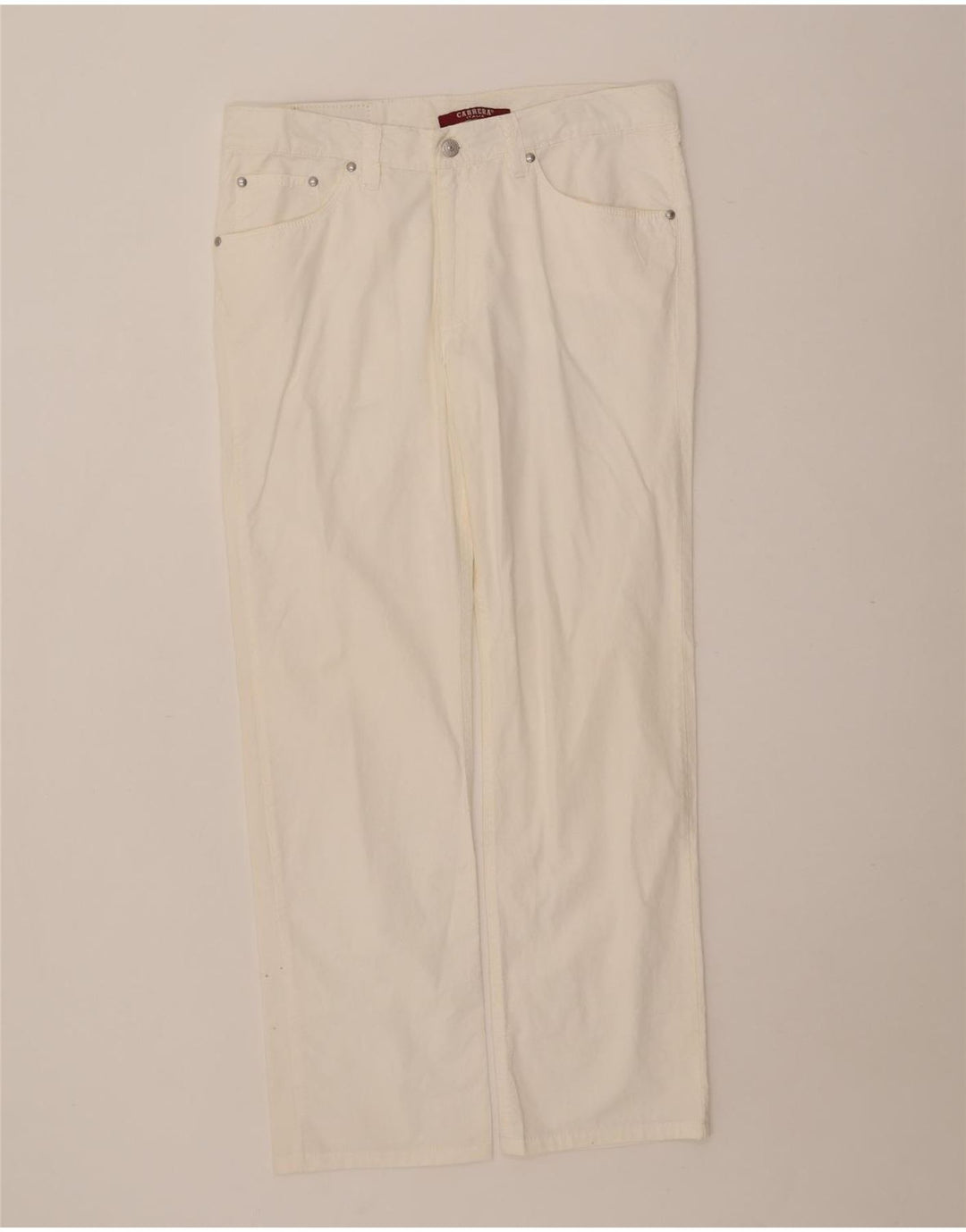 Carrera Mens 700 Regular Fit Calça Casual Tamanho 33 Algodão Branco