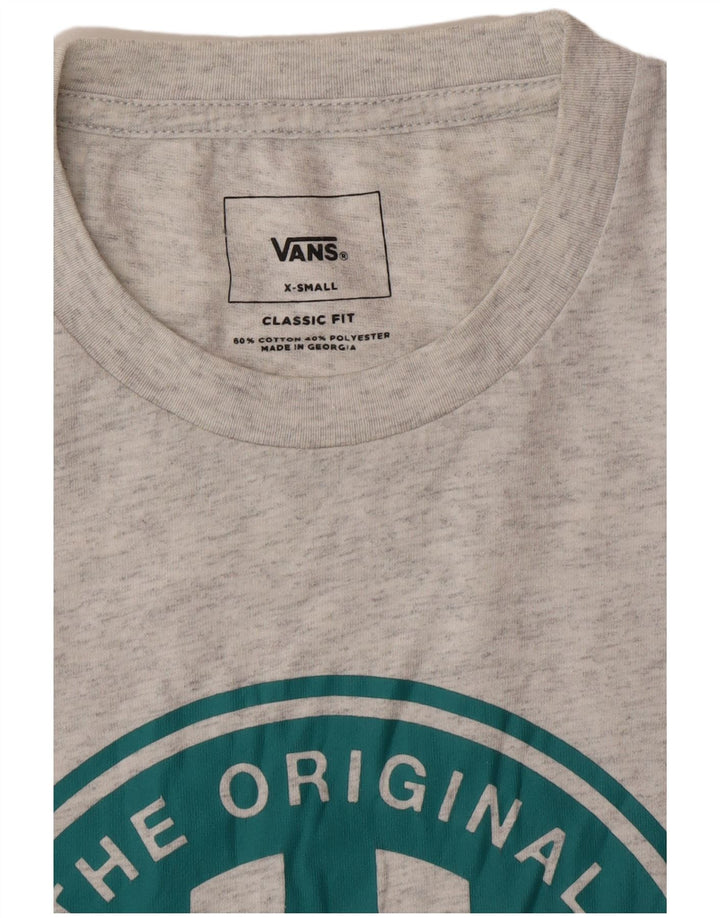 Camiseta masculina VANS Classic Fit Graphic XS cinza manchado de algodão
