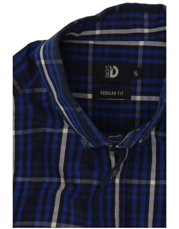 Camisa masculina DACK'S Regular Fit pequena de algodão xadrez azul