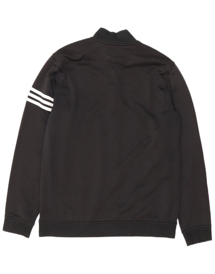 Adidas Mens Climalite Zip Neck Moletom Jumper Médio Preto Poliéster