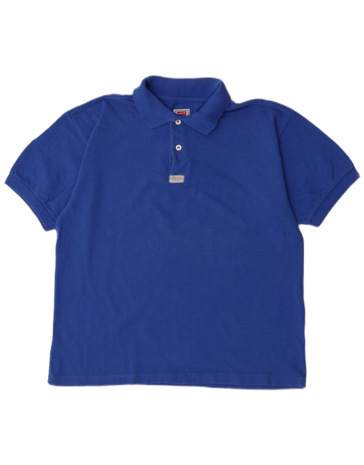 Camisa polo masculina LEVI'S grande algodão azul